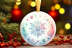 Round Christmas Ornament Sublimation|Clipart Product Image 1