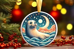 Round Christmas Ornament Sublimation|Clipart Product Image 1