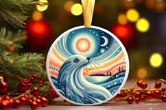Round Christmas Ornament Sublimation|Clipart Product Image 1