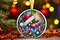 Round Christmass Ornament PNG Product Image 1