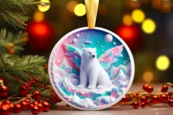Round Christmas Ornament Sublimation|Clipart Product Image 2