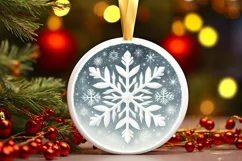 Round Christmas Ornament Sublimation|Clipart Product Image 1