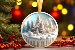 Round Christmas Ornament Sublimation|Clipart Product Image 1