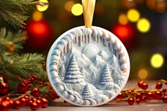 Round Christmas Ornament Sublimation|Clipart Product Image 1