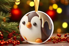 3D Marzipan Christmas Penguin PNG Product Image 3