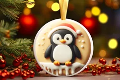 3D Marzipan Christmas Penguin PNG Product Image 1