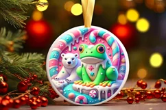 Round Christmas Ornament Sublimation|Clipart Product Image 2