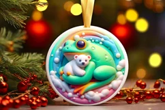 Round Christmas Ornament Sublimation|Clipart Product Image 2