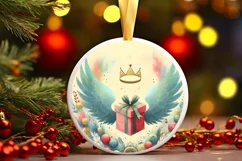 Round Christmas Ornament Sublimation|Clipart Product Image 1