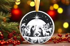 Round Christmas Ornament Sublimation|Clipart Product Image 1