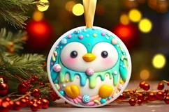 Round Christmas Ornament Sublimation|Clipart Product Image 1