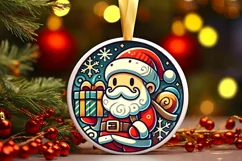 Round Christmas Ornament Sublimation|Clipart Product Image 1