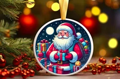 Round Christmas Ornament Sublimation|Clipart Product Image 1