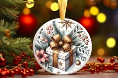 Round Christmas Ornament Sublimation|Clipart Product Image 2
