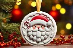 Round Christmas Ornament Sublimation|Clipart Product Image 2