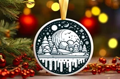 Round Christmas Ornament Sublimation|Clipart Product Image 2