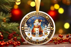 Round Christmas Ornament Sublimation|Clipart Product Image 2