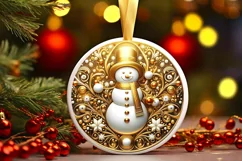 Round Christmas Ornament Sublimation|Clipart Product Image 2