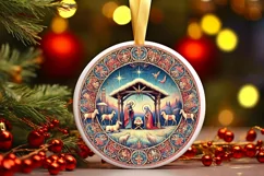 Round Christmas Ornament Sublimation|Clipart Product Image 2