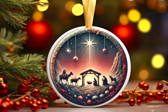 Round Christmass Ornament PNG Product Image 1