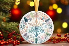 Round Christmas Ornament Sublimation|Clipart Product Image 1