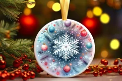 Colorful Snowflake Christmas Sticker Sublimation PNG Product Image 3