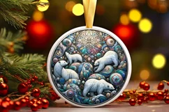 Round Christmas Ornament Sublimation|Clipart Product Image 1