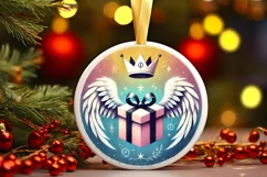 Round Christmas Ornament Sublimation|Clipart Product Image 2