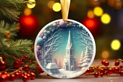 Detailed Molten Candy Christmas Ornament Sublimation PNG Product Image 3