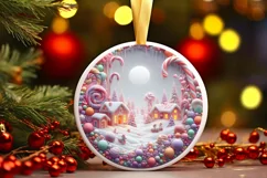 Detailed Molten Candy Christmas Ornament Sublimation PNG Product Image 3