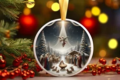 Round Christmas Ornament Sublimation|Clipart Product Image 1