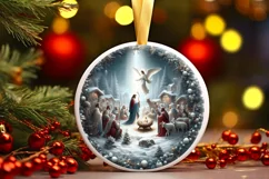 Round Christmas Ornament Sublimation|Clipart Product Image 1