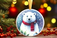 Polar Bear Christmas Sticker Sublimation PNG Product Image 3