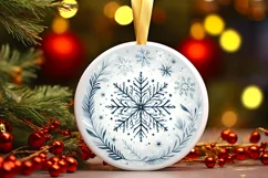 Round Christmas Ornament Sublimation|Clipart Product Image 1