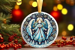 Round Christmas Ornament Sublimation|Clipart Product Image 1