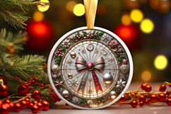 Round Christmass Ornament PNG Product Image 1