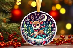 Round Christmas Ornament Sublimation|Clipart Product Image 1