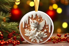 3D Marzipan Christmas Fairy Sticker Sublimation PNG Product Image 3