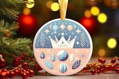 Round Christmas Ornament Sublimation|Clipart Product Image 2