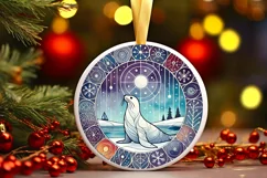 Round Christmas Ornament Sublimation|Clipart Product Image 1