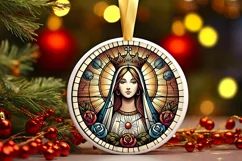 Round Christmas Ornament Sublimation|Clipart Product Image 2