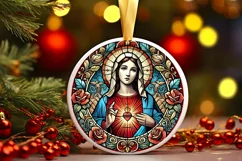 Round Christmas Ornament Sublimation|Clipart Product Image 2