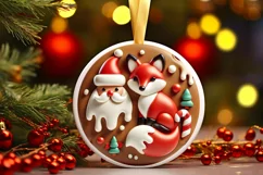 Round Christmas Ornament Sublimation|Clipart Product Image 2