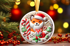 Round Christmass Ornament PNG Product Image 1