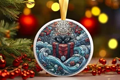 Round Christmas Ornament Sublimation|Clipart Product Image 2