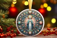 Round Christmas Ornament Sublimation|Clipart Product Image 1