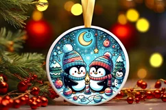 Round Christmas Ornament Sublimation|Clipart Product Image 1