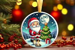 Round Christmas Ornament Sublimation|Clipart Product Image 2