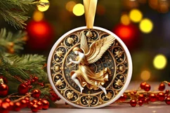 Round Christmas Ornament Sublimation|Clipart Product Image 2