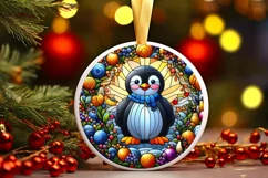 Round Christmas Ornament Sublimation|Clipart Product Image 1